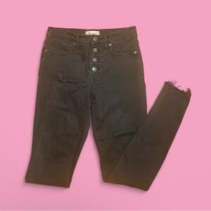 Madewell Black Distressed Ankle Jeans